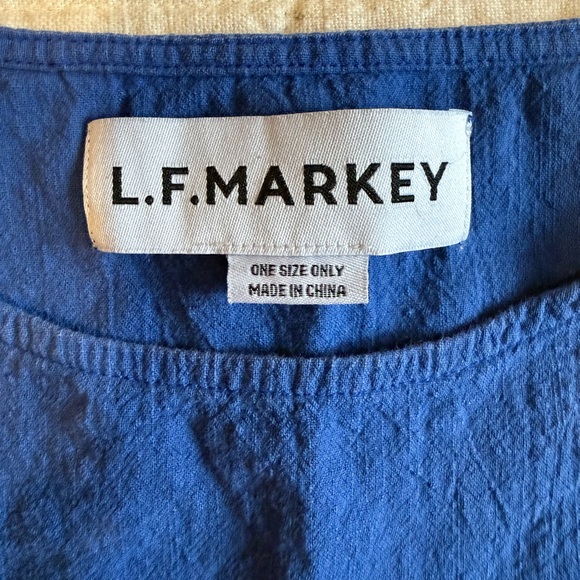 L. F. Markey blue linen top, one size - Picture 3 of 3